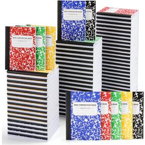 feela 120 Pack Mini Composition Notebook Bulk, Cute Pocket Composition Note Pad, Small Journal Notebooks for Students College School Supplies, 4.5" X 3.25", Narrow Ruled, 5 Marble Covers