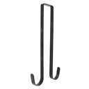 tatoko 12 Inches Double Side Wreath Hanger Over The Door - Large Wreath Metal Hook for Christmas Wreath Front Door Hanger - Holds 2 Wreaths with This 2 Sided Hanger (Black)