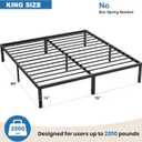 OLIXIS Metal King Bed Frame - 14in High with Storage Space, No Box Spring Needed with Sturdy Steel Slat Support, 2200LBS Heavy Duty for Easy Assembly, Black for Bedroom