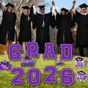 Purple Themed Graduation Decorations 2026- Graduation Yard Signs Class of 2026,Congratulate Graduation yard signs - Graduation Party Supplies for High School & Graduation Party Decorations