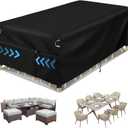 Patio Furniture Cover, 102inch Outdoor Furniture Covers Waterproof for Outdoor Couch/Table and Sofa Sectional Rectangular, Black-102"L x 40"W x 28"H