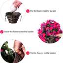 Artificial Bougainvillea Faux Flowers Plants Baskets for Outdoor Outside Decoration, 3PCS Fake Silk Flowers Long Trailing Vines UV Resistant Realistic for Front Door Porch Patio (PurpleHotpink)