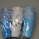 Whaline 60Pcs Colored Plastic Cups 16oz Blue White Plastic Cup 3 Colors Disposable Cup for Bride Baby Shower Birthday Winter Party Supplies