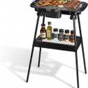 Electric Grill Outdoor Indoor Cooking,Smokeless BBQ,Portable Removeable Stand Grill, (YD301 Upgrade)