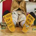 Beer Whisky Gifts Christmas Stocking Stuffers for Dad from Daughter Son Birthday Gifts Funny Socks for Him Men (Beer)