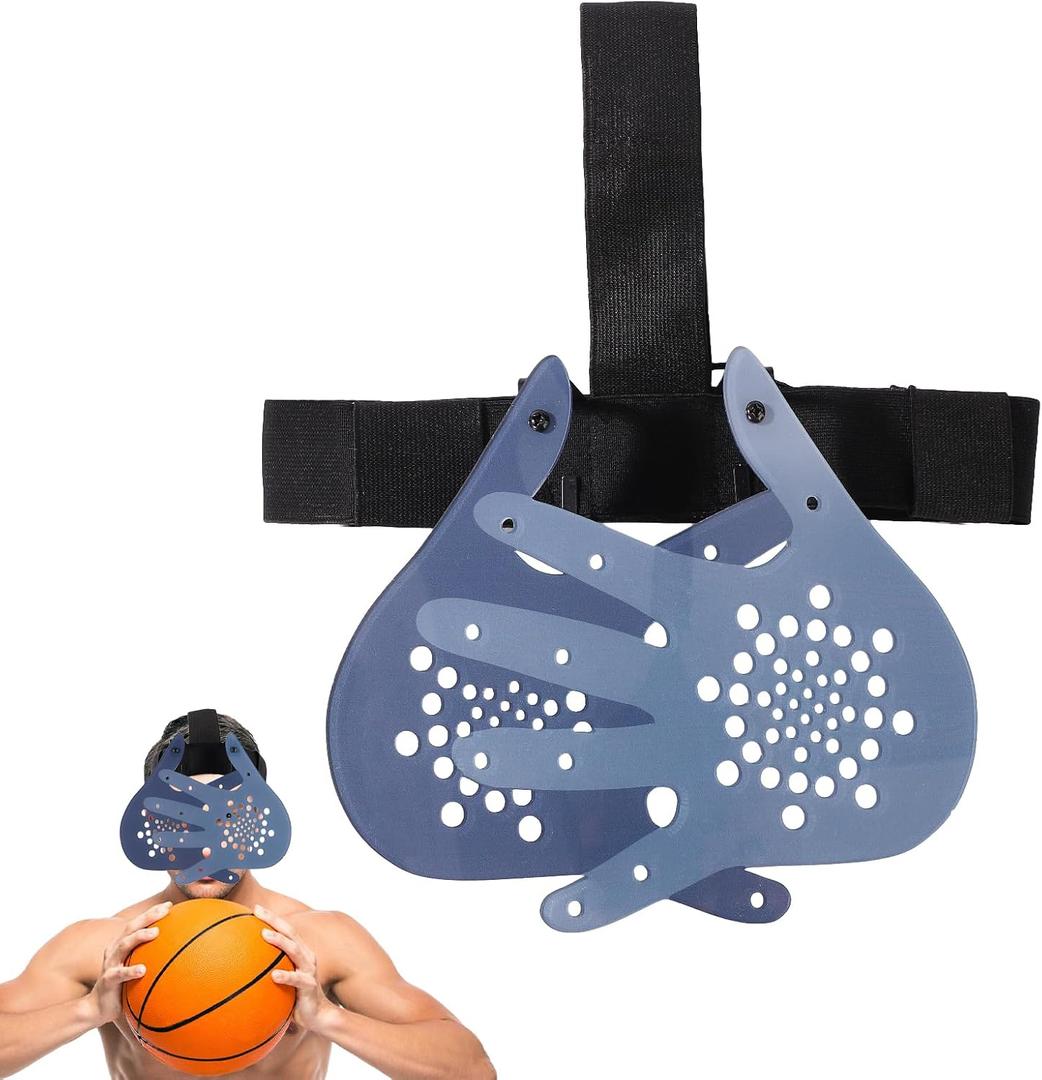 BOXOB Basketball Training Mask, Hand in Your Face Basketball Mask Face Guard for Preventing Collision Guard Shooter Jump Shot Dribble Training Equipment for Improving Skills (Black & Blue)