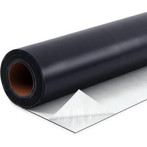 Pushglossy 1 Roll EPDM Rubber Roofing Membrane 19.6" x 10ft, Self-Adhesive Waterproof Underlayment, 50 Mil Reinforced Flat Roof Sheet, Ice Water Sheet for RV, Shed, Garage, Patio