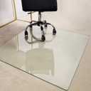GLSLAND Office Chair Mat, 46" x 55" Premium Tempered Glass Computer Desk Mats Hard Protect Floor, Easy Glide Swivel Chairs Used on Carpet in Home and Office Rectangle Heavy Duty