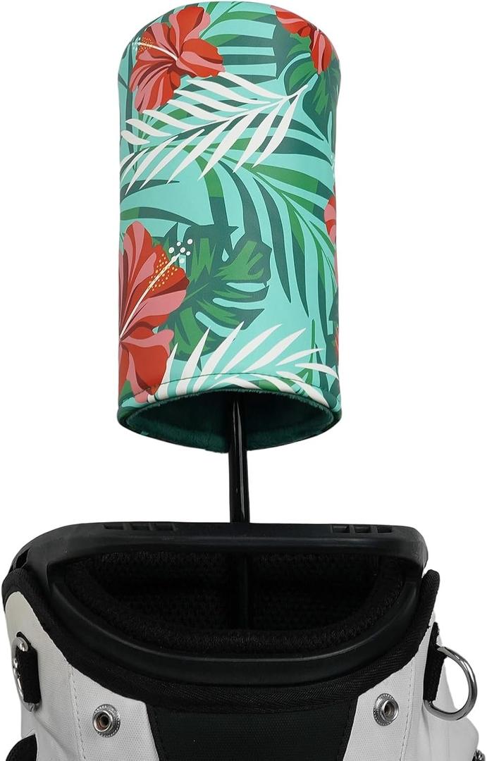 Big Teeth Hawaiian Style Golf Club Covers Driver Headcover, Tropical Sleeve Fairway Wood Head Covers Hybrid Headcover, Hawaii Premium Leather Golf Head Covers Golf Gifts