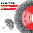 POLIWELL 12 Pack Wire Wheel Brush for Angle Grinder, 6pcs 4 Wheel Brushes, 6pcs 3 Cup Brush Set for 4 1/2 Grinders, 5/8 -11 Threaded Arbor, 0.020In Twisted Knotted Carbon Steel for Removal Rust
