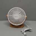 SWEETFULL Small USB Desk Fan 6.5 Inch, 3 Speeds Portable Personal Desktop Table Fan, Dual 360° Adjustment Mini Fan, Quiet Operation, for Home Office Car Outdoor Travel (White wood grain)