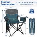 Outdoor Folding Camping Chairs 2 Pack, 350 lbs Capacity, Blue