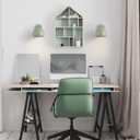 Globe Electric 65866 Willow 1-Light Plug-in or Hardwire Wall Sconce, Sage Green, Matte Brass Accent, Bulb Not Included