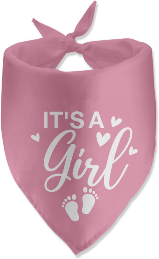 It's a Girl Gender Reveal Baby Announcement Dog Bandana Pink Pet Scarf Accessories for Dog Lover Pregnancy Reveal Ideas