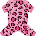 Paiaite Dog Pajamas Onesie: Comfortable Four-Legged Apparel for Small, Medium, & Large Dogs, Polyester Material for Comfort, Wrinkle Resistance, Moisture Wicking, and Stretchiness Pink Leopard 4XL