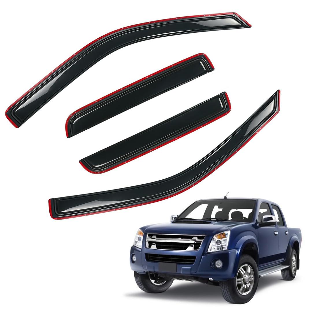 PLDDE in-Channel Rain Guards Compatible with 02-08 Dodge Ram 1500 Quad Cab