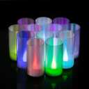 LANKER Flameless Candles, Battery Operated LED Pillar Candles, D1.5 x H3 inch, Romantic 7 Color Changing Light, Set of 12 (Color Changing)