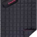 KingCamp Ultralight Camping Blanket, Packable Down Alternative Puffy Wearable Blankets Weatherproof Warm Package Quilt with Snap Buttons for Outdoor Hiking Travel Picnic Stadium (69" x 53", Black)