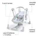 Ingenuity ConvertMe 2-in-1 Compact Portable Automatic Baby Swing & Infant Seat, Battery-Powered Vibrations, Nature Sounds, 0-9 Months 6-20 lbs (Raylan)