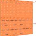 TORACK Metal Pegboard Wall Organizer 24" x 24" or 12" x 48", 70 PCS Tools Storage Pegboard for Garage, Modular Pegboard, Tool Organizer Board with Peg Board Hooks(Orange)