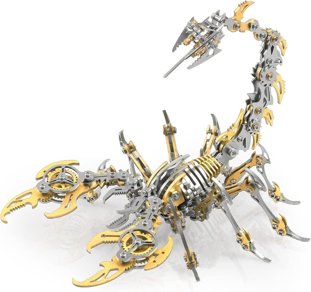 Scorpion 3D Metal Puzzles Kits for Adults Teens  454 Pcs  Mechanical Assembly Models  4 Hours to Build  Ideal for Gifts and Decorations (Golden)