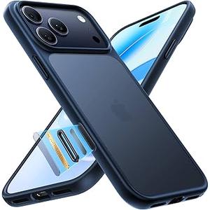 TORRAS Shockproof for iPhone 17 Pro Max Case, 12FT Military-Grade Protection, Slim Case for iPhone 17 ProMax Case, Matte Translucent Back, Thin, 6.9'' Guardian Series, Deep Blue