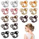 16 PCS Mouse Lady Thick Hair Barrette Clurly Vintage ABS Resin Colorful Hair Claw Clips Hair Jaw Clips Non-Slip Hair Catch Jaw Clamp Styling Accessories for Women Girl Party Celebration (8 Colors)
