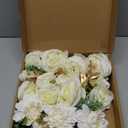 AGIRL Artificial Flowers Combo Fake Flowers Rose Silk Flowers with Stems for DIY Wedding Bouquets Centerpieces Arrangements Table Decor Bridal Baby Shower Party Home Decor (Cream White)