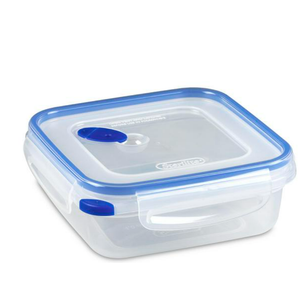 Sterilite 03314706 Ultra Seal 4.0 Cup Square Food Storage Container, Clear and Blue, 4 Pcs