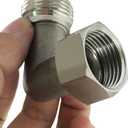 Beduan Stainless Steel Garden Hose Elbow 90 Dedgree Water Hose Connector Right Angle 3/4 GHT Male to Female Adapter for RV Camper Outdoor Faucets