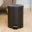 5L Rectangular Pedal Trash Can, Matte Black, for Bathroom, Kitchen or Living Room