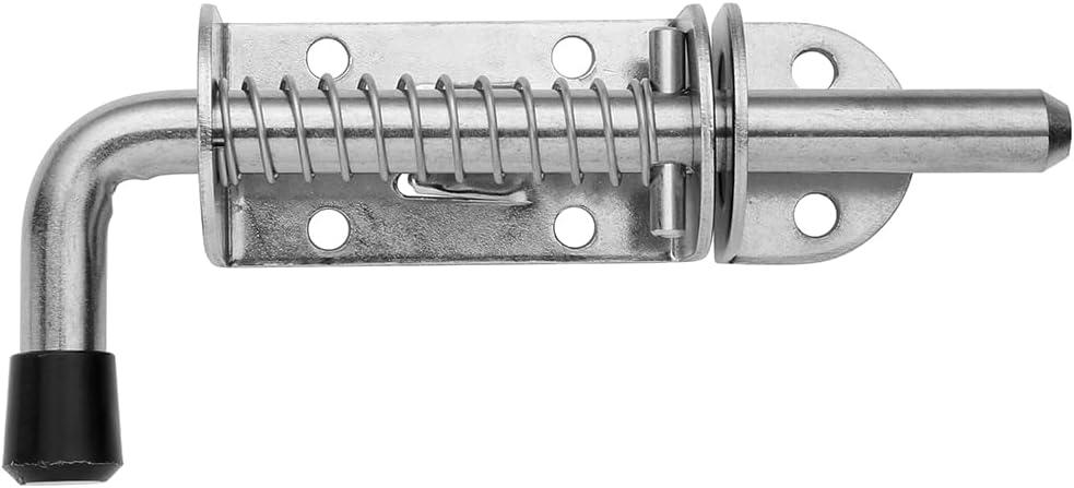 JQK Spring Loaded Latch Pin, 304 Stainless Steel Barrel Bolt Thickened 2mm Door Lock, 5 Inch Brushed Finished, HSB300