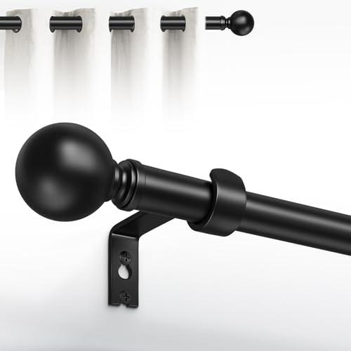 Hei! Dear Curtain Rods,Black Curtain Rod,Curtain Rods for Windows 18 to 45 Inch,5/8 Inch Small Curtain Rod for Bedroom,Adjustable Curtain Rod,Thin Window Curtain Rod,Telescoping Splicing Drapery Rods
