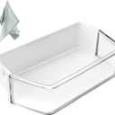 AMI PARTS DA97-12657A (not DA97-12650A) Refrigerator Door Shelf (LEFT) for Samsung Refrigerator Parts RF260BEAESR RF261BEAESR RF261BEAESP Replaces AP5621270 DA63-06867 With Cleaning Cloth