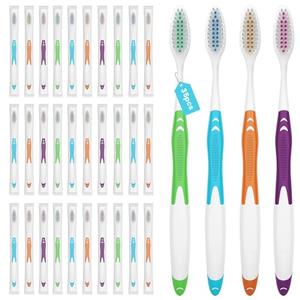 Frekare Bulk Toothbrushes 35 Pack, Individually Wrapped Toothbrushes Pack for Adults & Kids, Disposable Toothbrush Medium Soft for Travel, Donations, Hotels