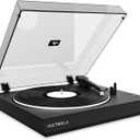 Victrola Fully Automatic Bluetooth Turntable  with Audio Technica ATN3600L Cartridge, 2-Speed Vinyl Record Player, Preamp & Aluminum Platter, Dust Cover (Black)