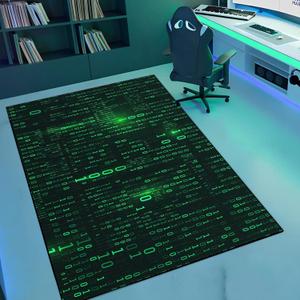 Washable Game Area Rug, Binary Code Design Gaming Programmer Teen Carpet Rug Doormat, NonSlip LowPile Floor Carpet for Computer Bedroom Indoor Front Entrance Living Room Office (60" x 40")