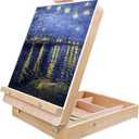 Louise Maelys Tabletop Beechwood Art Easel for Painting Canvases Table Easel Stand for Painters Painting by Numbers, Students Beginners Artist Adults