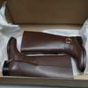 COACH Madeline Leather Boots II (7.5, Maple)