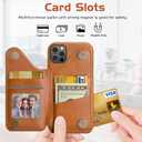 LOHASIC for iPhone 12 Pro Max Wallet Case, 5 Card Holder Phone Cover to Men Women, Premium PU Leather Credit Slot, Magnetic Clasp Kickstand Flip Folio Portfolio Pocket, 6.7 Inch - Brown