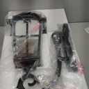 Emliviar Exterior LED Solar Wall Sconce with Remote Control, 24'' Front Door Wall Lantern with Water Grain Glass Shade, Waterproof Solar Black Wall Light with E26 Bulb, YXE302MB-SL BK