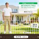 Thealyn Metal Garden Fence 36" H x 28" W, 5 Panels (4 Panels + 1 Gate), Total 11.6 feet, Metal Border Folding Fence, Landscape Fencing Dog Fence Pet Fence for Flower Bed, Yard, Animal Barrier (White)