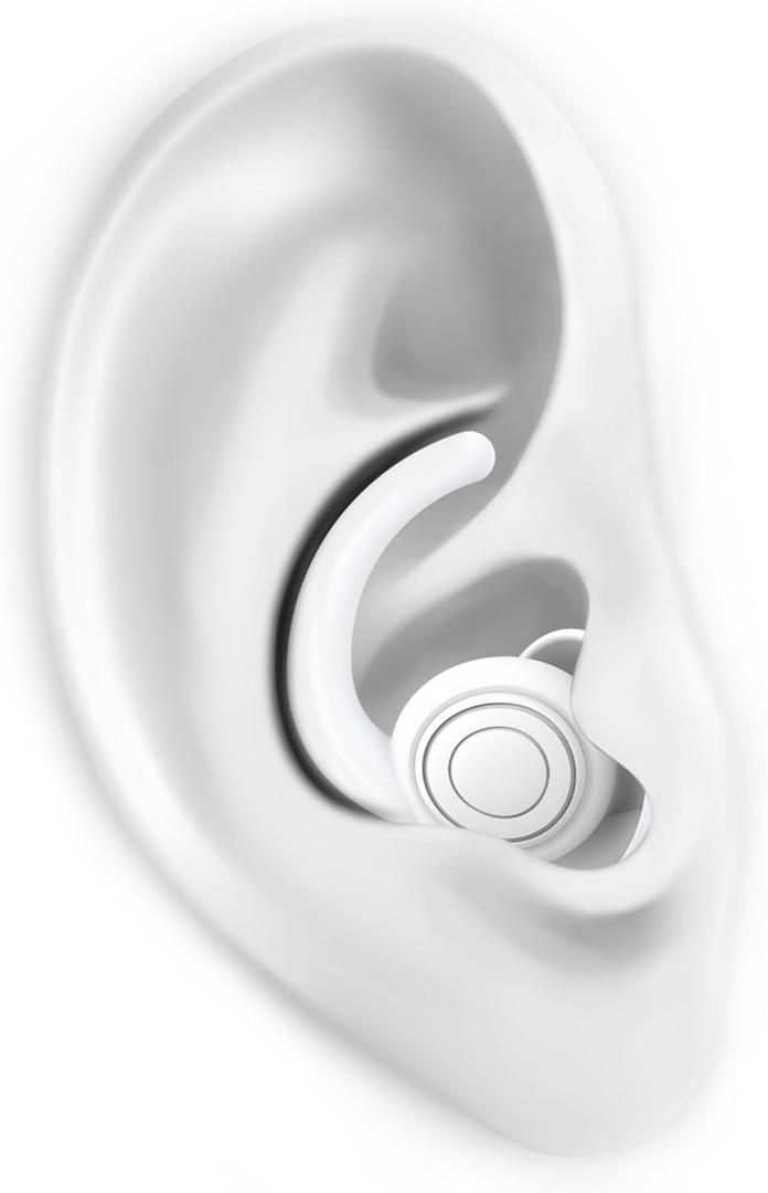 SUPCEAT Ear Plugs for Sleeping - Noise Reduction Soft Silicone Earplugs, 2 Pairs Reusable Hearing Protection Earplugs for Noise Sensitivity, Sleep,Snore,Travel,Sound Reduction Noise Cancelling - White