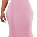 PINSV Women Summer Long Dress Casual Slip Sexy Sleeveless Bodycon Maxi Dresses for Women (Pink, S)