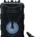 iLive ISB202B ISB202B Portable 8-in. 10-Watt Bluetooth Rechargeable Party/Karaoke Tailgate Speaker with Party Lights and Wired Microphone