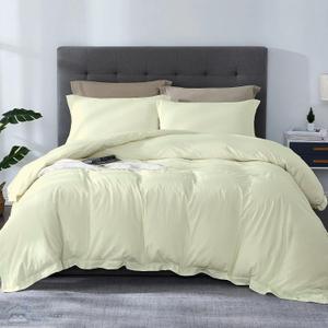 SLEEP-NEST Oversized King Duvet Cover, 600 TC Long Staple Egyptian Cotton Duvet Cover Set, Comforter Cover 120 X 98 Inches Zipper Closure & Corner Ties, Soft Breathable - All Season, Ivory