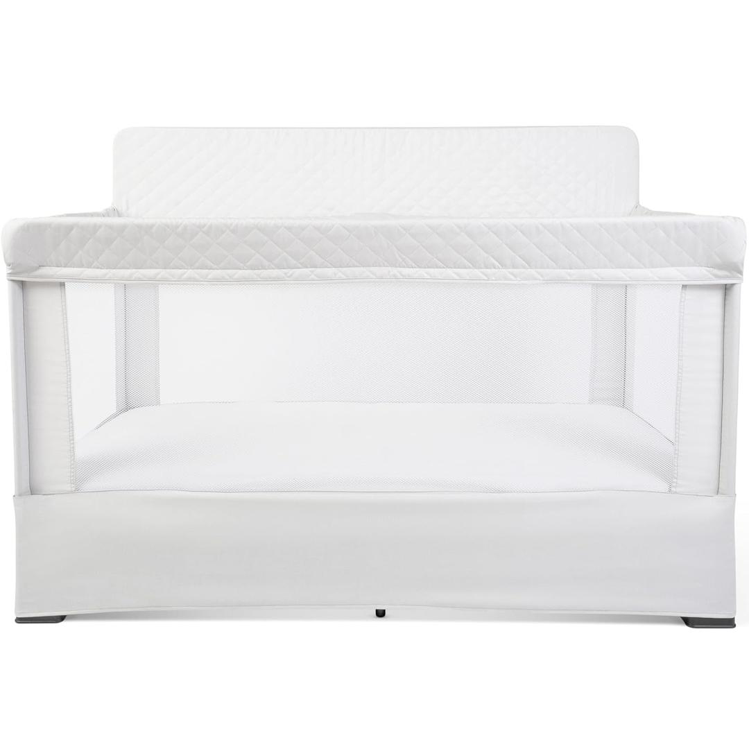 Baby Delight Lunaire Full Size Crib | Breathable Mesh Baby Crib | Tool-Free Assembly Baby Bed | Driftwood Grey