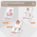 Baby Bouncer for Newborns 0-12 Months: 0-5 Years Portable Infant Seat with Soft Grey Fabric, Adjustable Recline & 3-Point Harness, Supports Up to 60 lbs