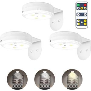 Picture Light Battery Operated, Magnetic Art Light with Remote, 3 Lighting Modes, Dimmable Display Puck Light for Wall Decor Painting Photo Portrait, 3 Pack, White