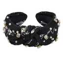 Halloween Rhinestone Jeweled Headbands for Women, Knotted Skeleton Hair Hoops